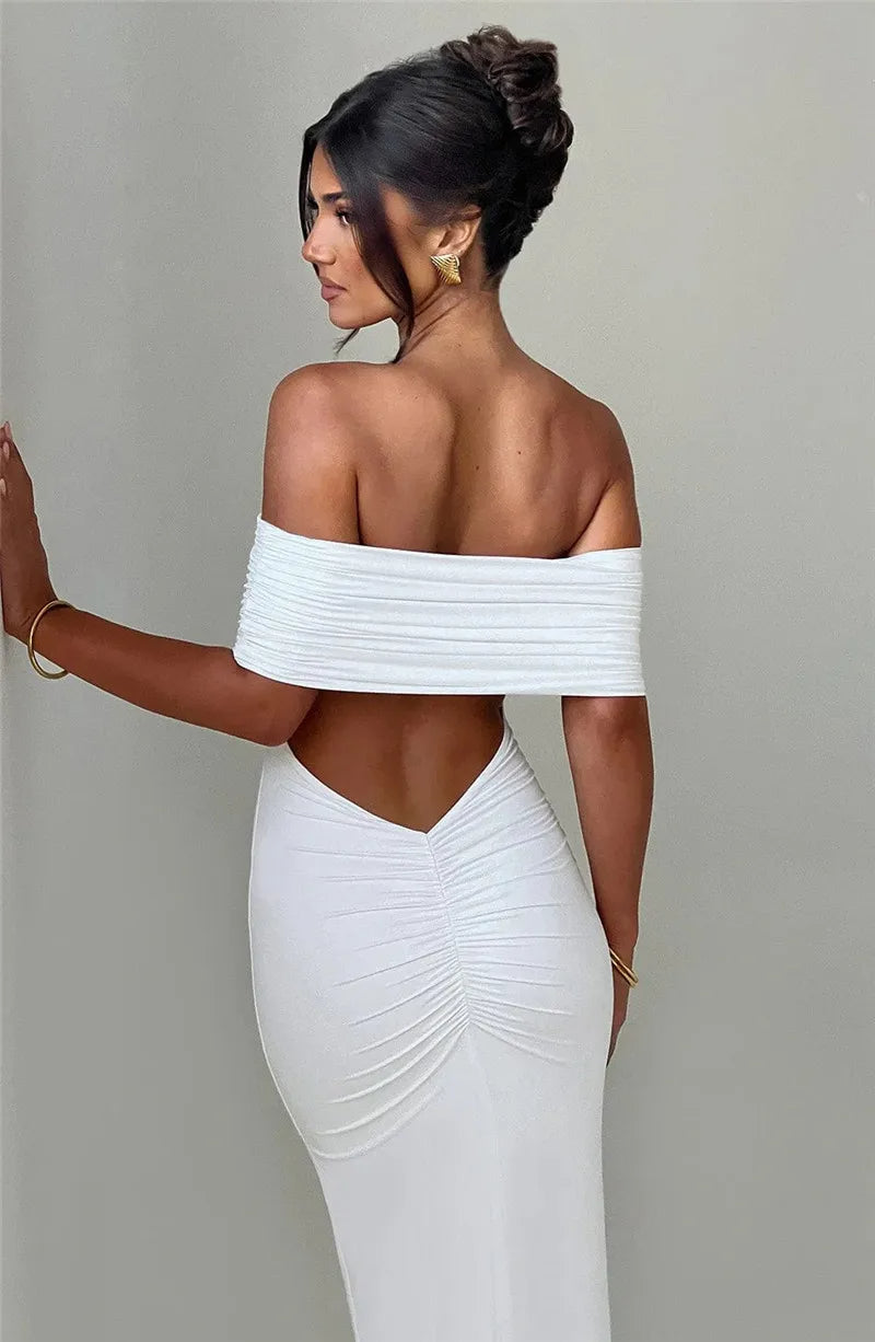 Sexy trägerloses, rückenfreies Maxikleid für Damen