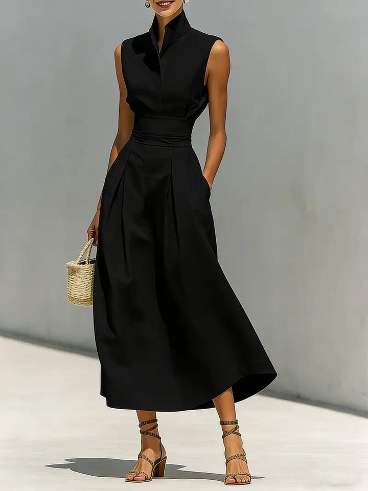 Strukturiertes asymmetrisches Midikleid