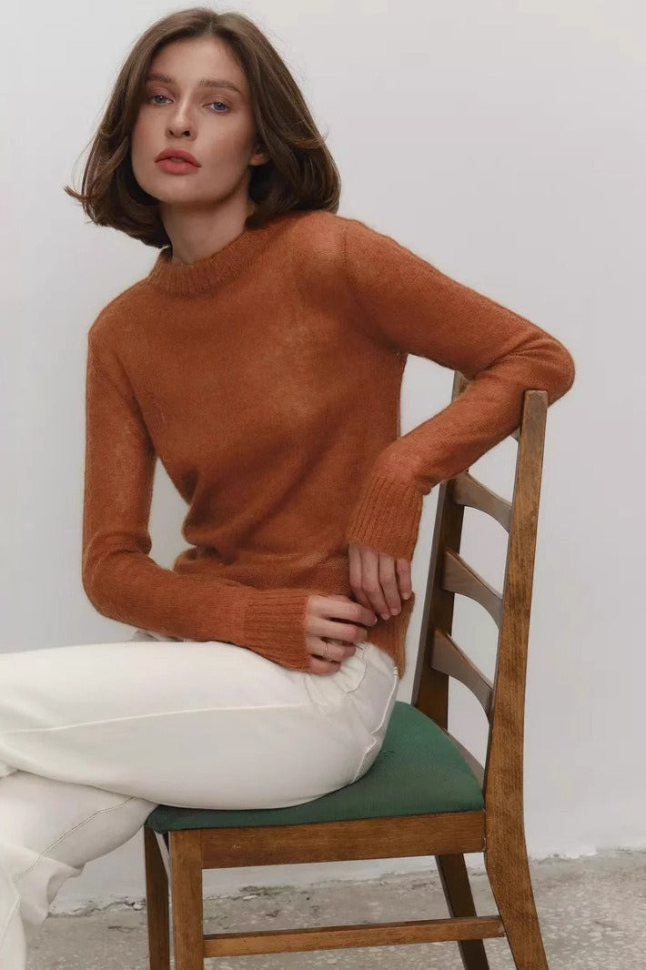 Damen Feinstrickpullover Mit Rundhalsausschnitt
