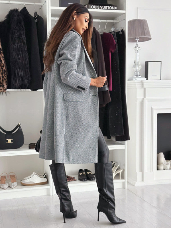 Schicker langer Wintermantel aus Wollmischung für Damen