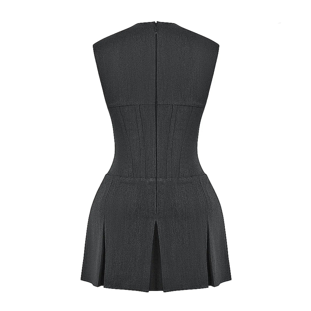 Faltenminikleid mit Korsett und zeitlosem Chic-Design