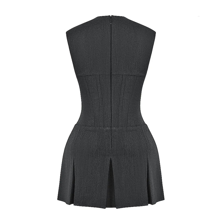 Faltenminikleid mit Korsett und zeitlosem Chic-Design