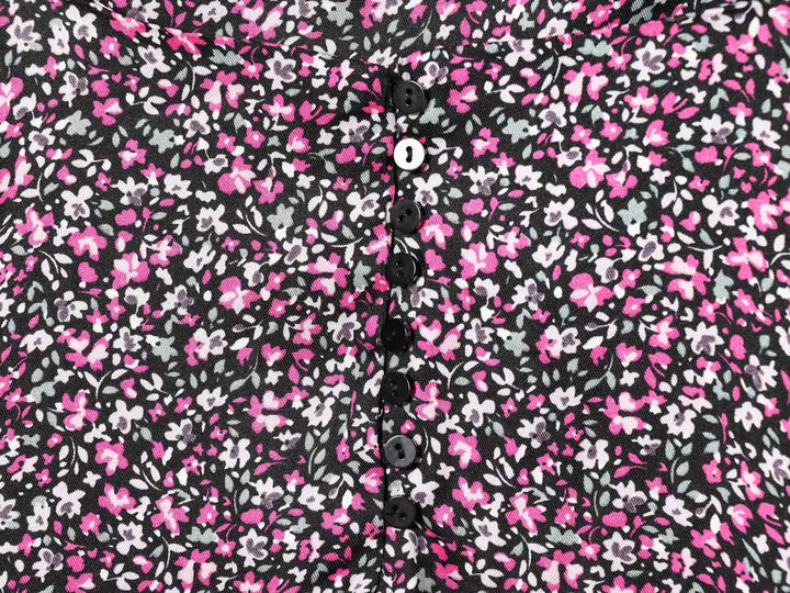Damen V-Ausschnitt Chiffon Blumiges Boho Unterkleid