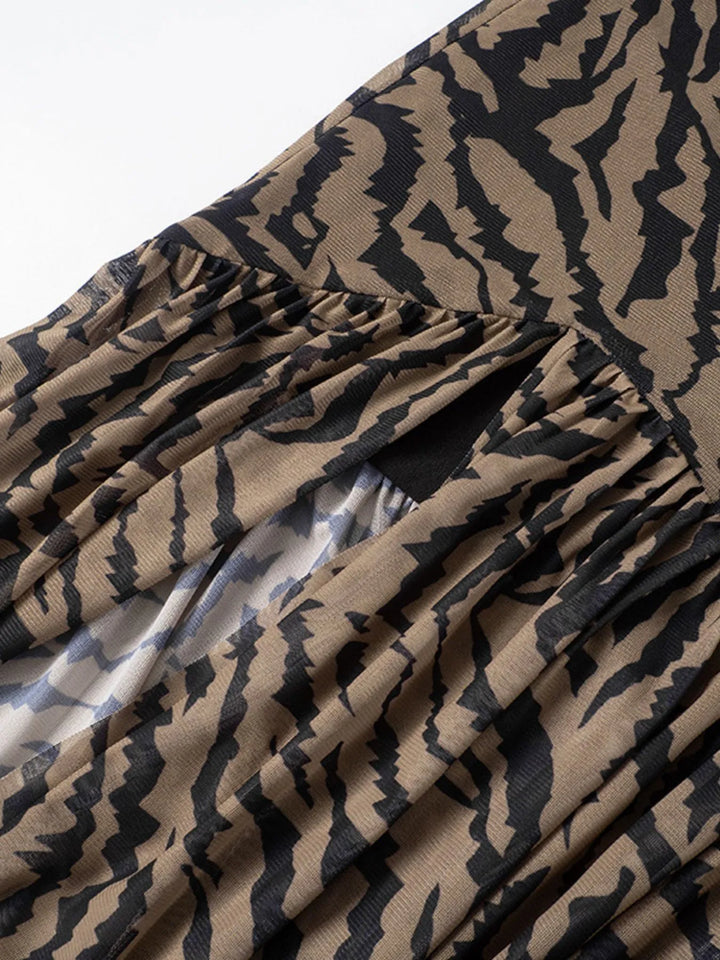 Damen-Maxikleid mit Zebramuster für stilvolle Auftritte