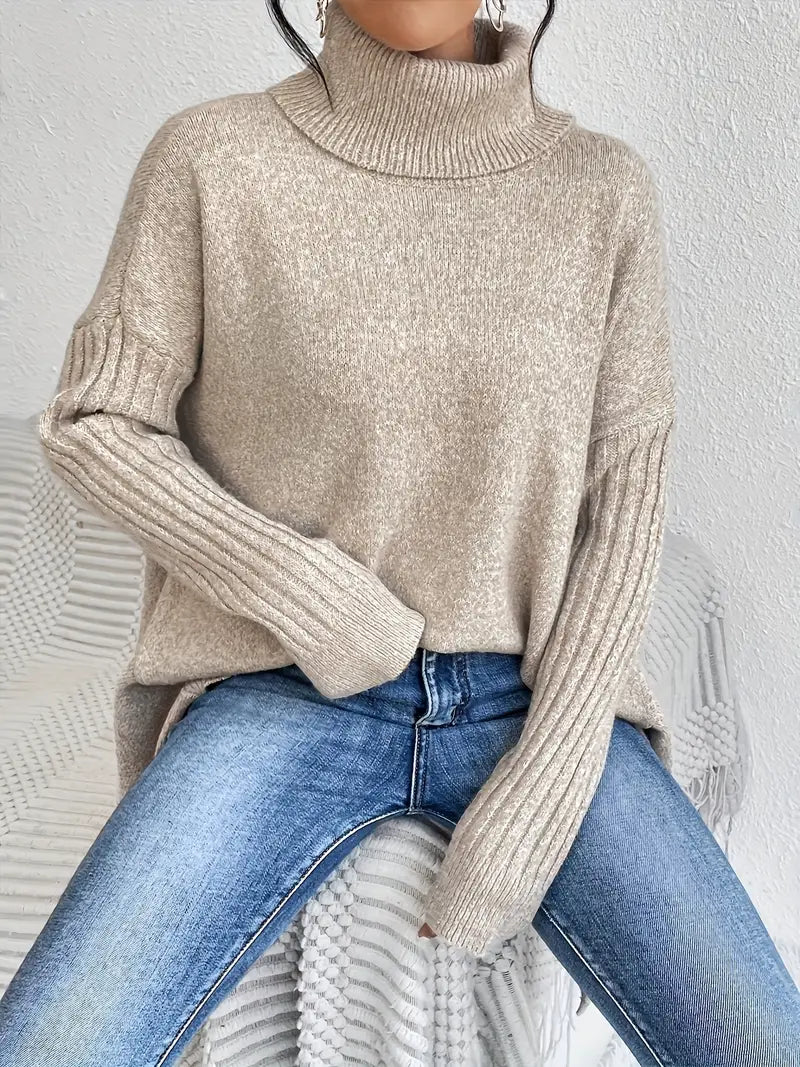 Cozy long turtleneck sweater for everyday comfort 