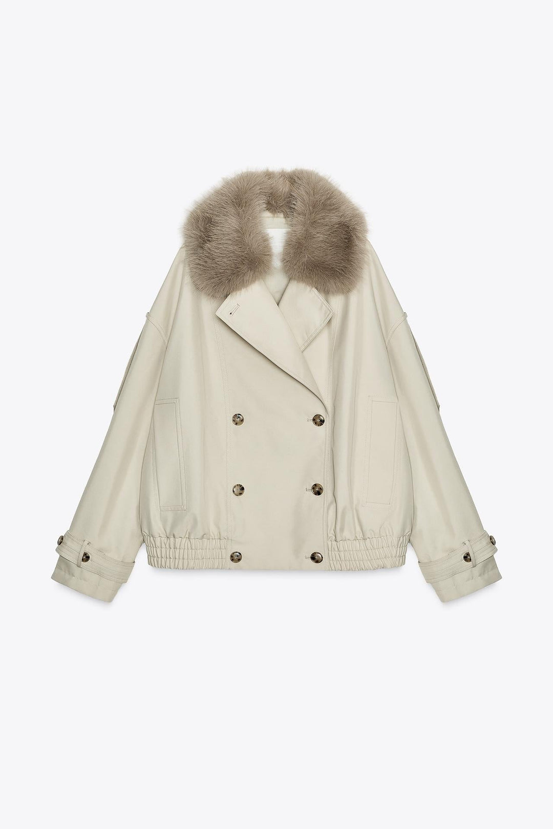 Stylish faux fur trench coat 