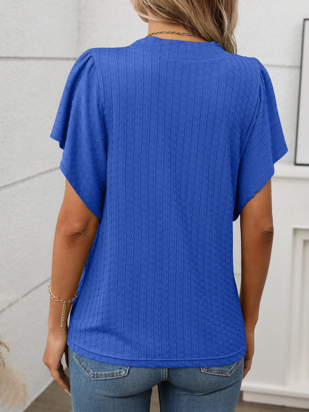 Damen T-Shirt mit Rundhalsausschnitt und Flügelärmeln