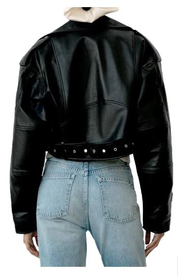 Klassische schwarze Leder-Motorradjacke