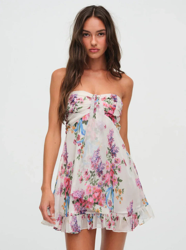 Fließendes florales Boho-Maxikleid