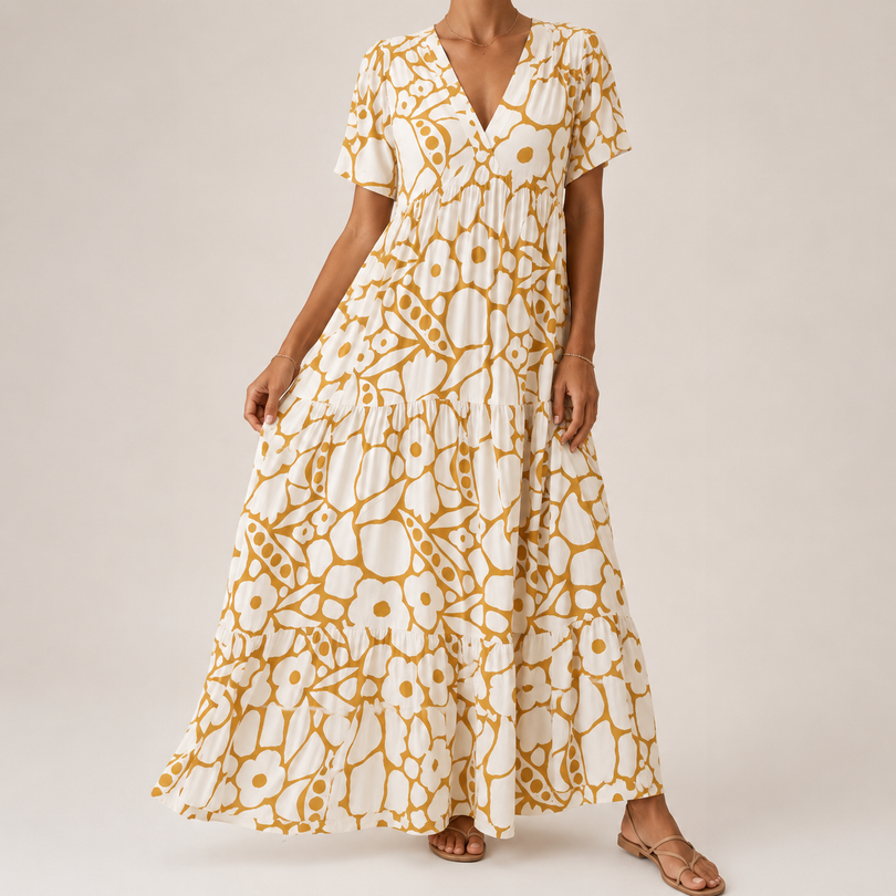 Atmungsaktives, übergroßes Maxikleid mit Blumenmuster
