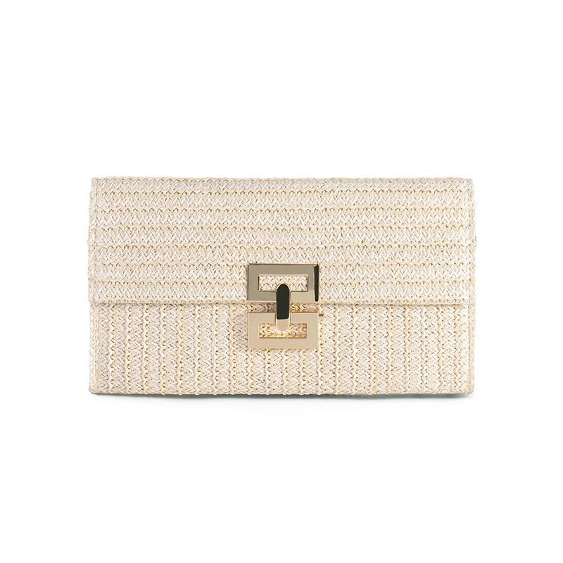 Helviora® | Geflochtene Umhängetasche mit goldener Kette
