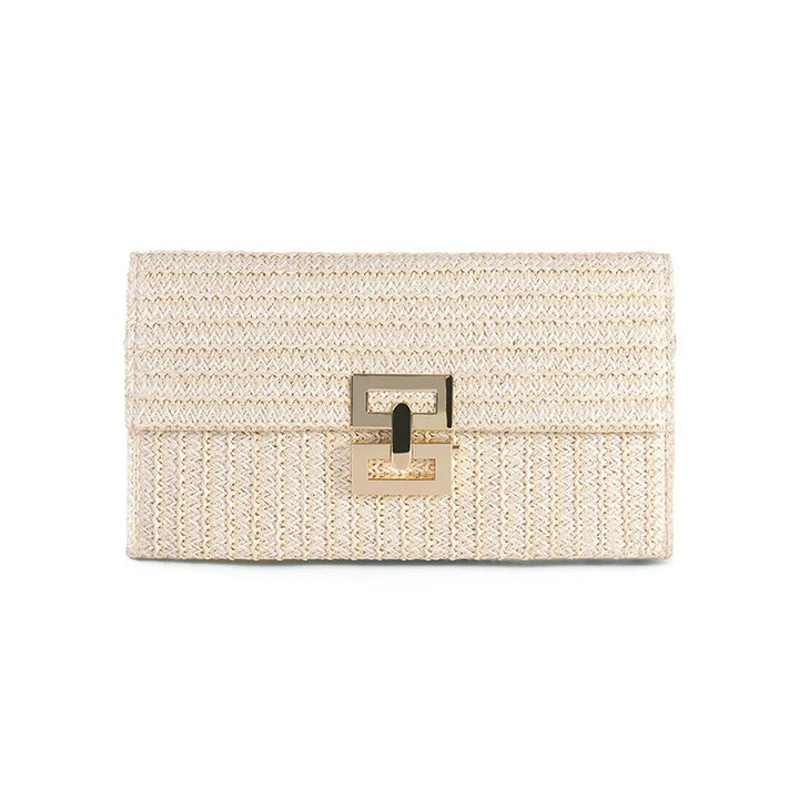 Helviora® | Geflochtene Umhängetasche mit goldener Kette