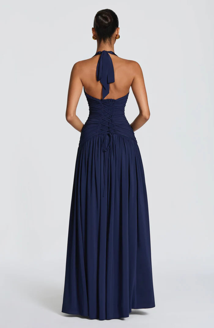 Ärmelloses Damen-Maxikleid mit V-Ausschnitt