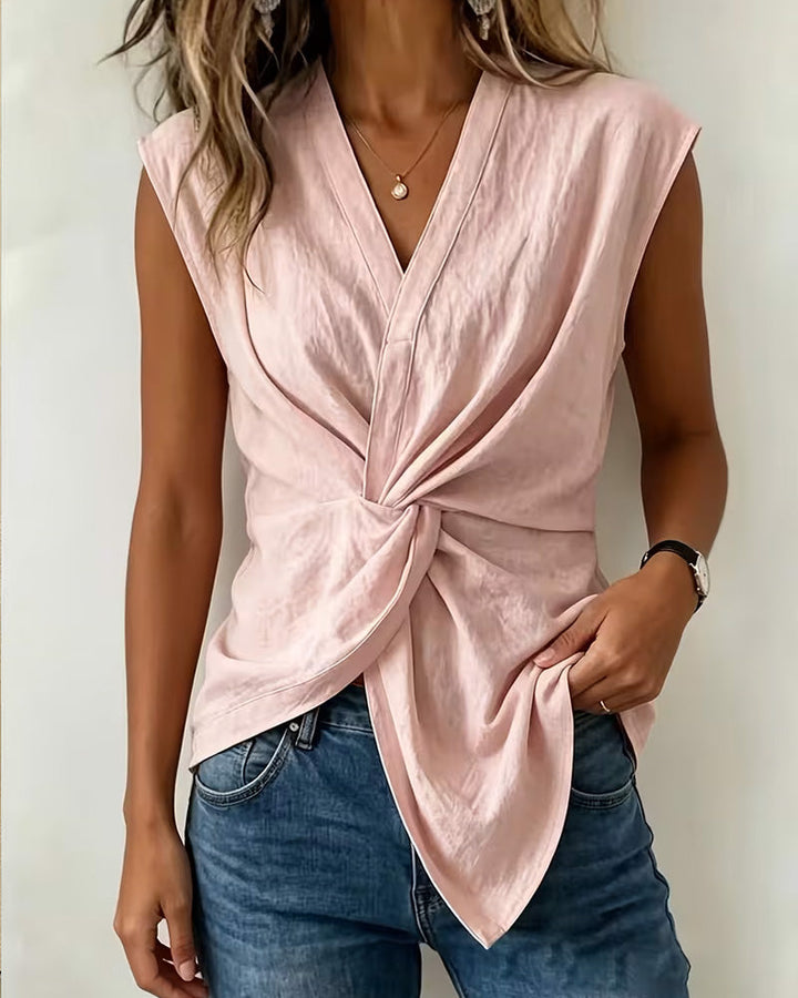 Damen Tanktop Mit V Ausschnitt Und Asymmetrischem Saum
