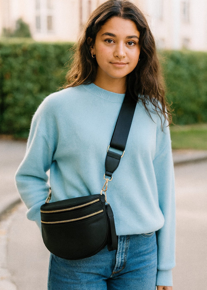 Elegante Gürteltasche aus echtem Leder für freihändige Mode