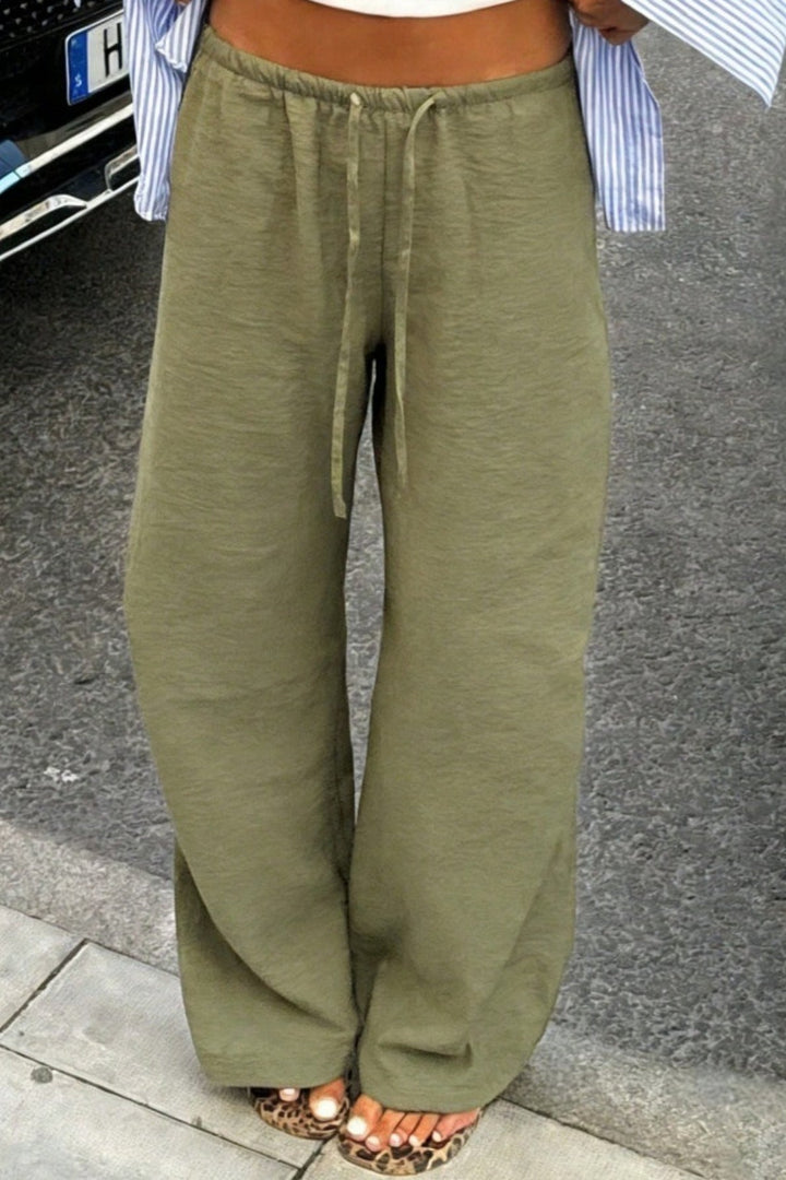 Damen Weite Hose Mit Tunnelzug Und Taschen