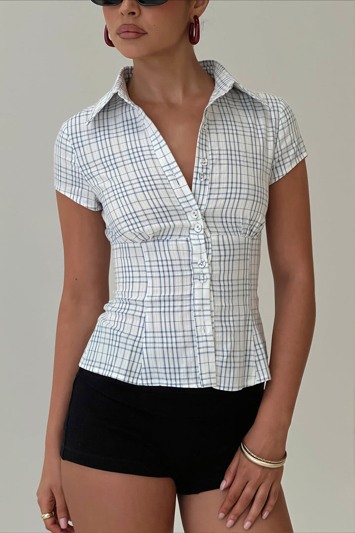 Cropped Kurzarmbluse für Damen im eleganten Alltagslook
