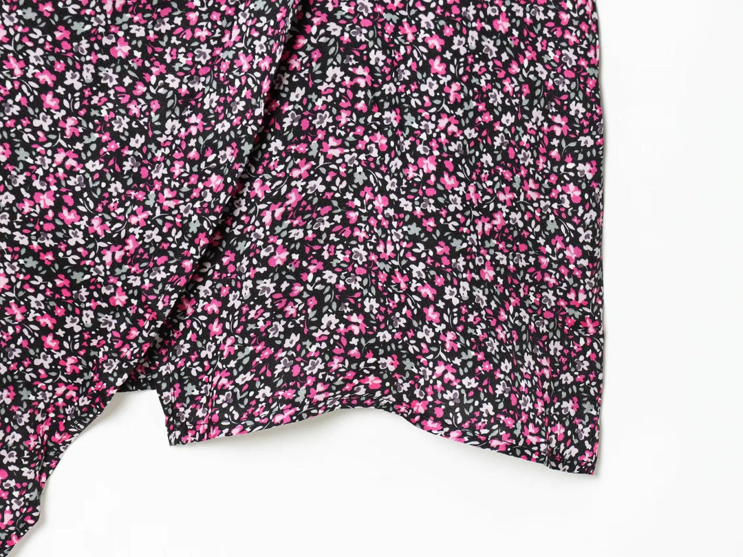 Damen V-Ausschnitt Chiffon Blumiges Boho Unterkleid