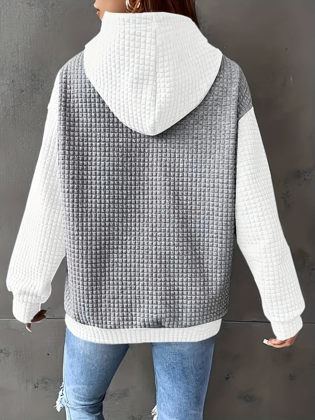 Damen-Kapuzenpullover mit langen Ärmeln und lässiger Passform