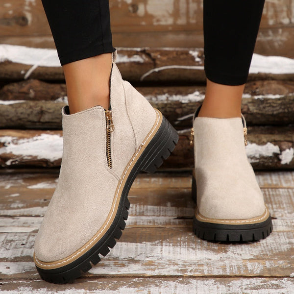 Schicke klassische Leder-Stiefeletten für Damen