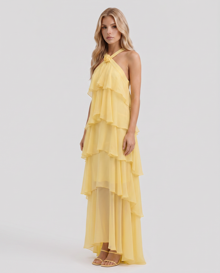 Damen ärmelloses Felicia Maxikleid mit Blumendruck