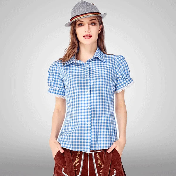 Samt bestickte bayerische kurze Latzhosen für Damen
