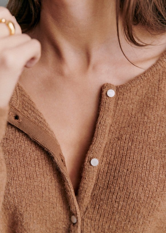 Gemütlicher Grobstrick-Cardigan-Pullover
