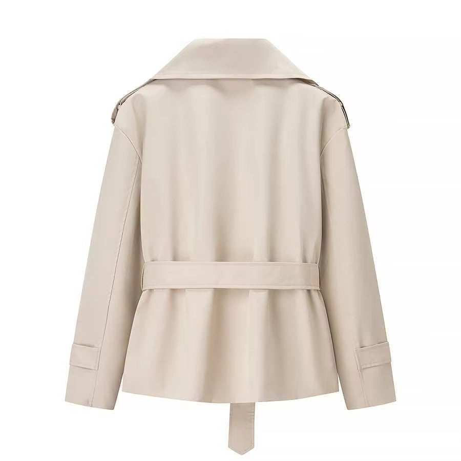 Damen Cropped Blazer mit Gürtel