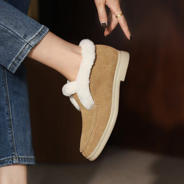 Gemütliche Wildleder-Stiefeletten mit Fellfutter zum Hineinschlüpfen