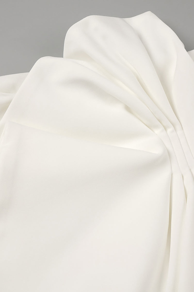 Weißes Off-Shoulder-Midikleid mit Rüschen für Damen