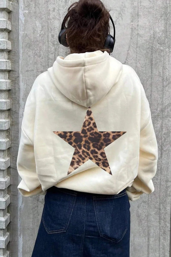 Damen Hoodie Mit Sternprint Und Lockerer Passform