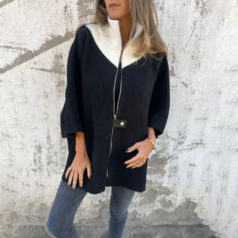 Schicke Bicolor-Langjacke für elegante Lagenlooks