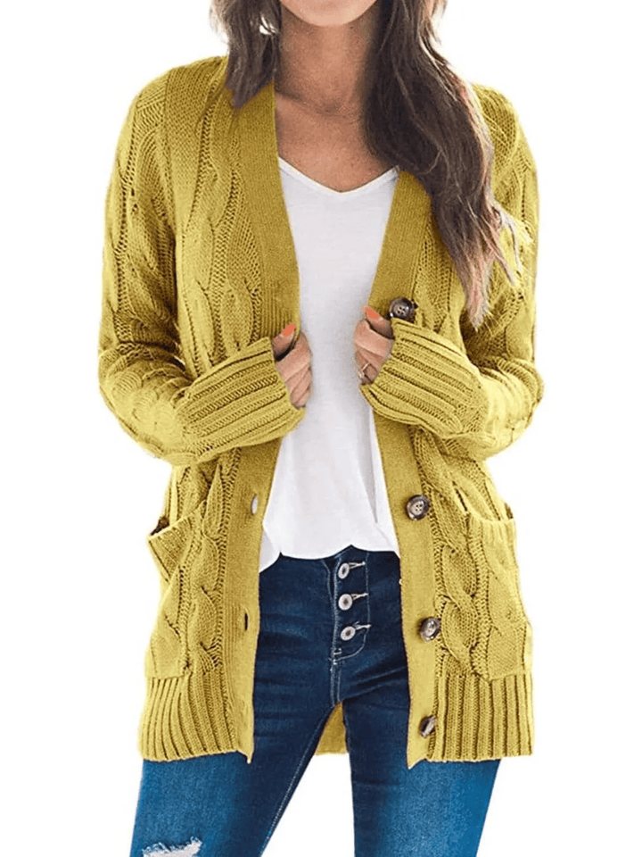 Offener Strickcardigan mit Zopfmuster