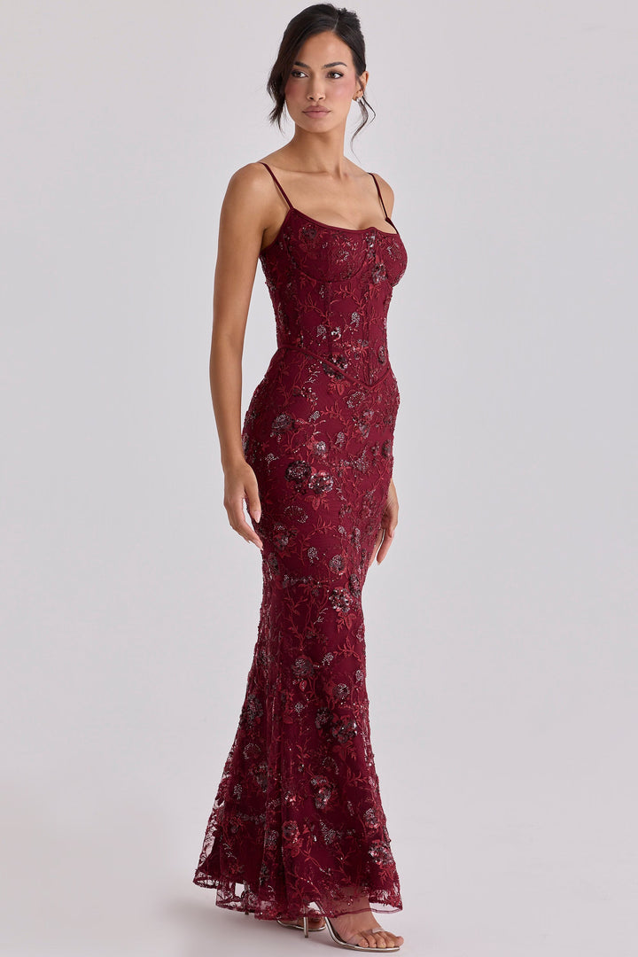 Ärmelloses Damen-Maxi-Kleid mit V-Ausschnitt