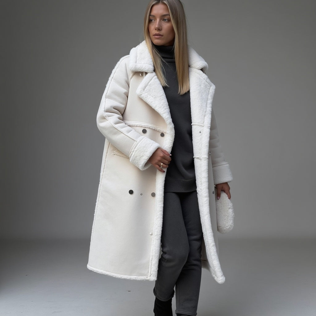 Eleganter Wintermantel aus Wildleder