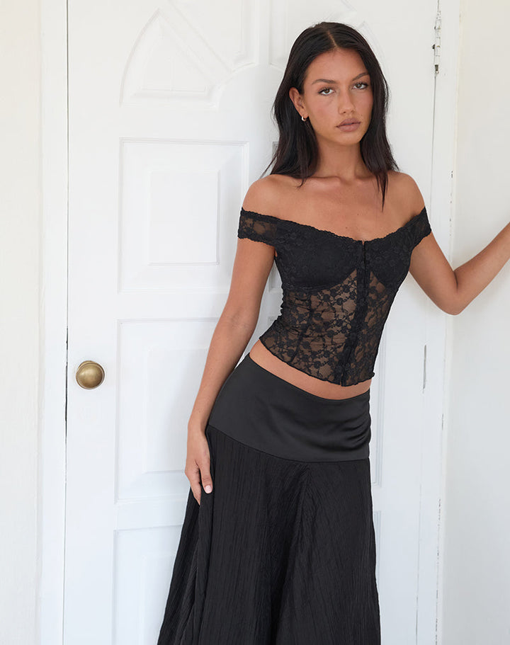 Damen Satin Korsett-Top mit Schnürung