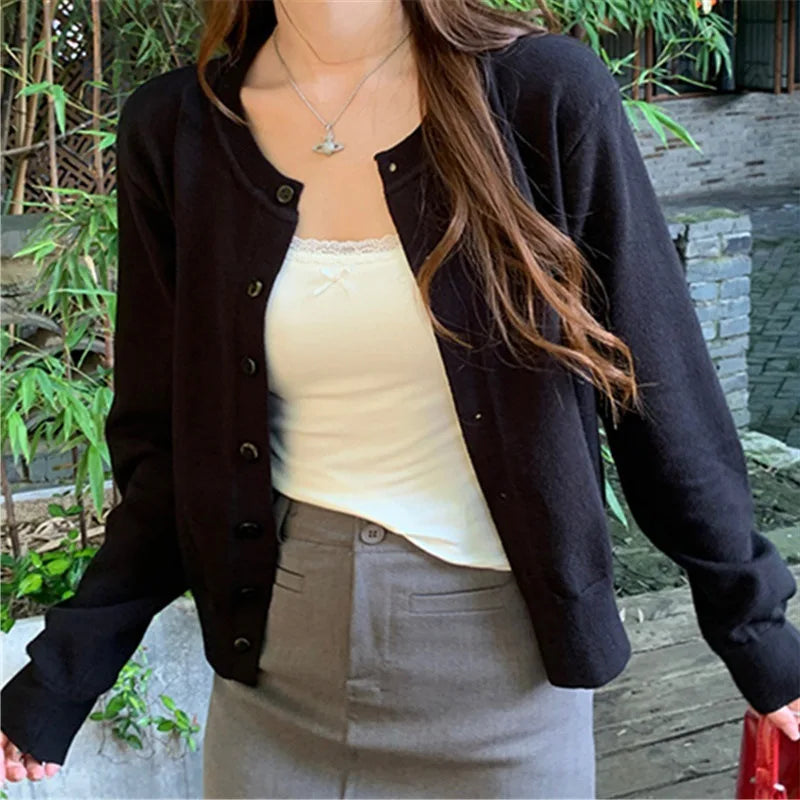 Damen Strickjacke mit Stretch, vorn mit Knopfleiste