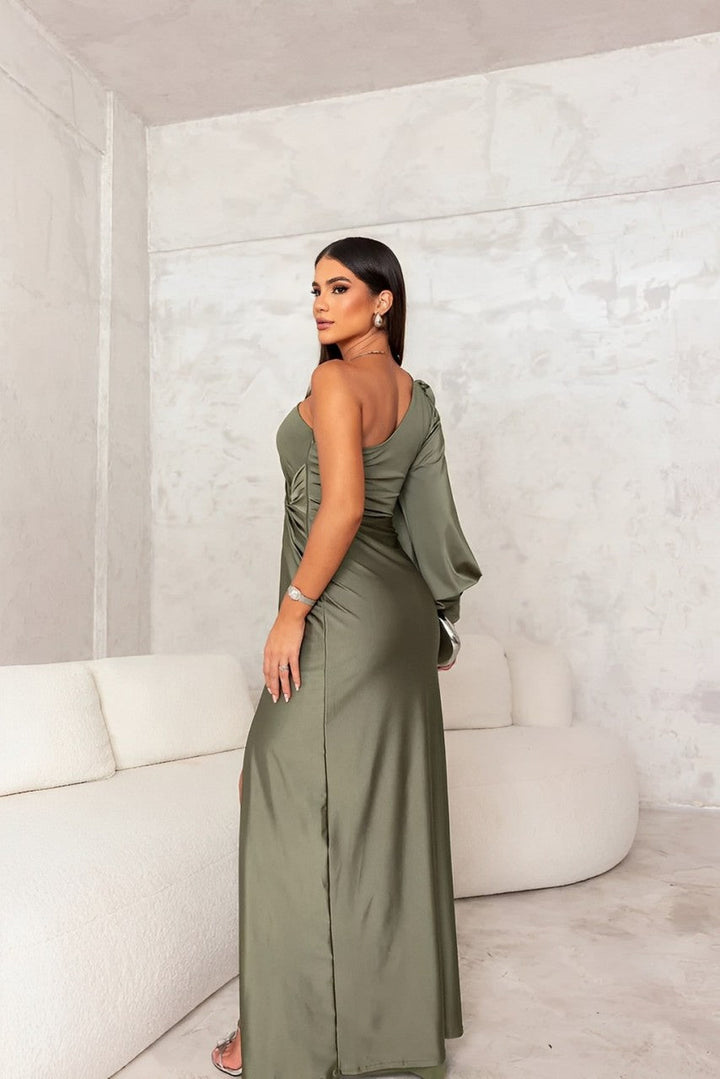 Maxikleid mit einer Schulter und weichem Griff
