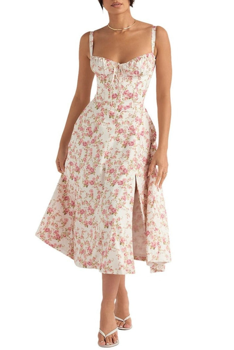 Florales Bustier-Bauchformer Bodycon-Kleid