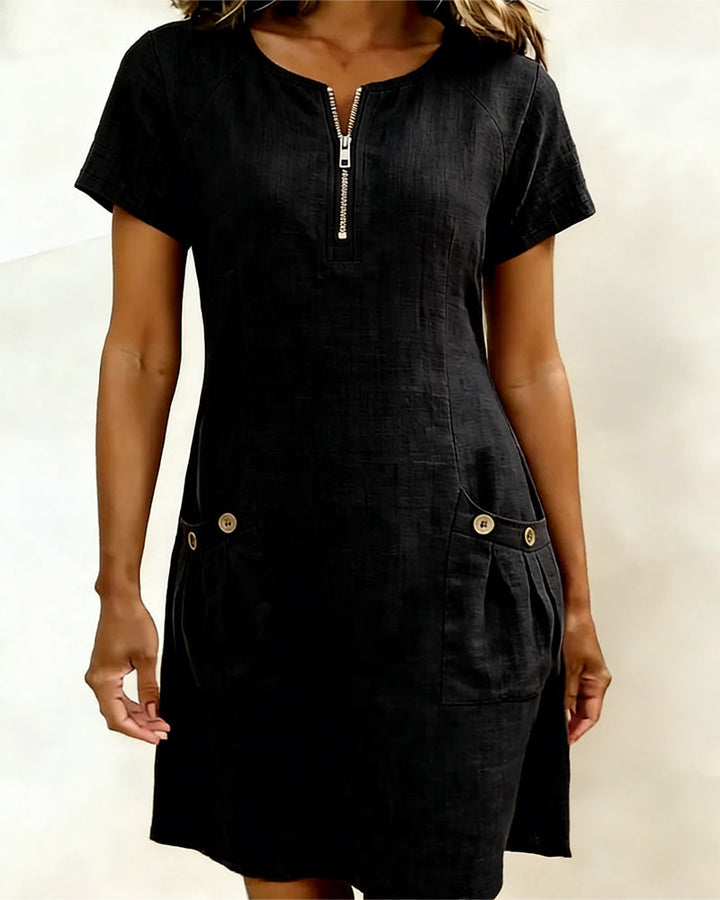 Leichtes Leinenkleid in A-Linien-Form für Damen