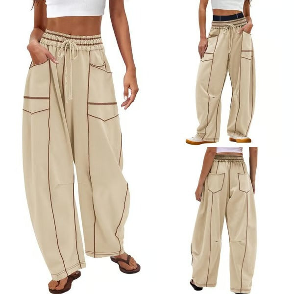 Gemütliche Lounge-Sweatpants mit weitem Bein und Taschen