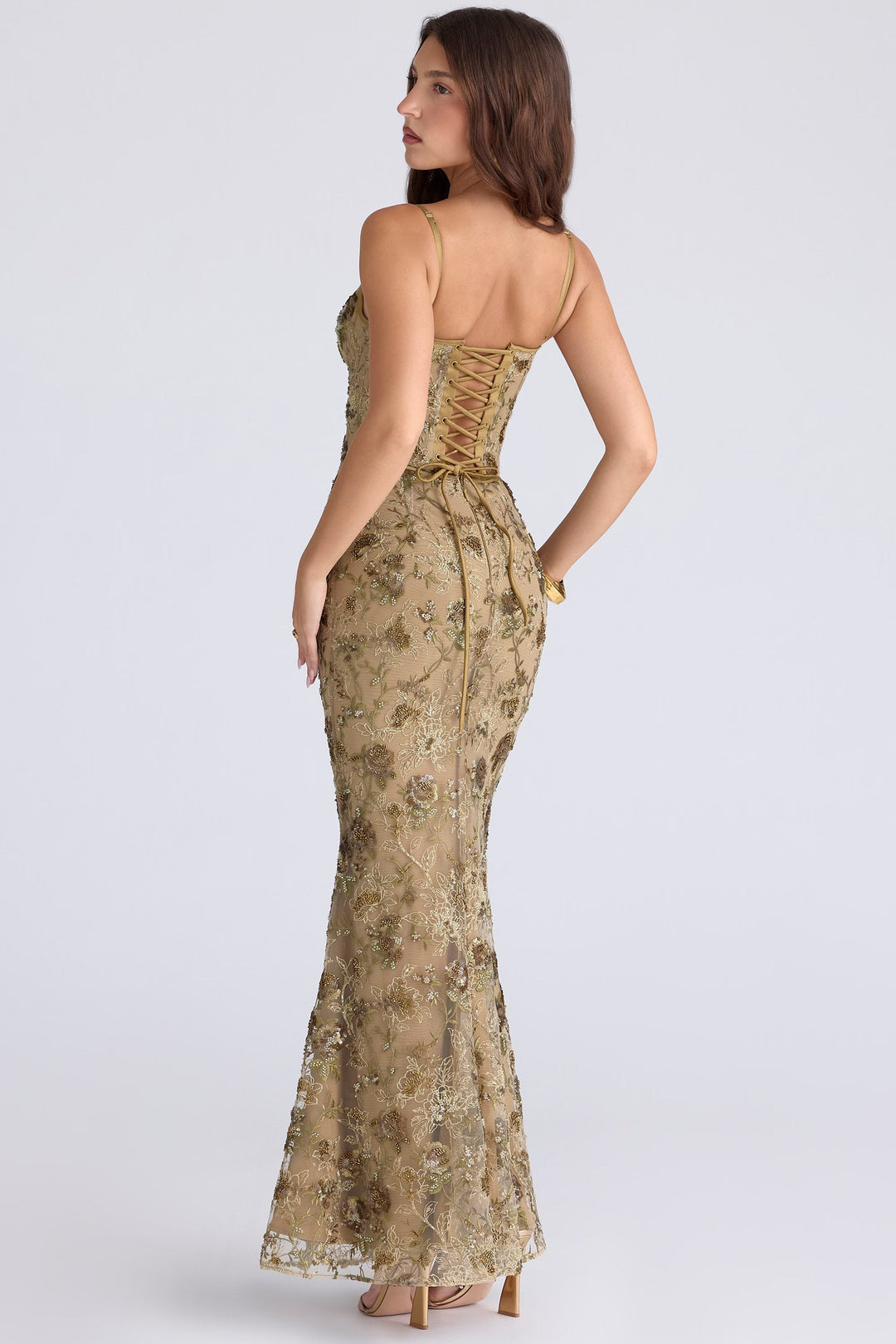 Ärmelloses Damen-Maxi-Kleid mit V-Ausschnitt