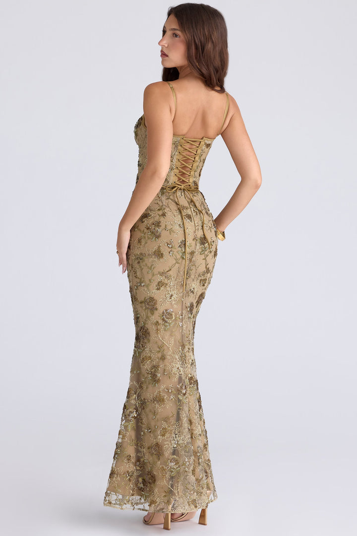 Ärmelloses Damen-Maxi-Kleid mit V-Ausschnitt