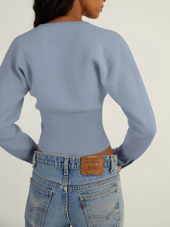 Schmal geschnittener gerippter Strick-Cardigan mit Patchwork