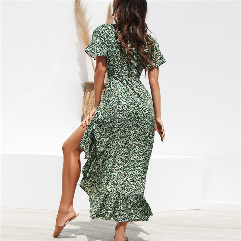 Elegantes Maxikleid mit Rosenmuster für Damen
