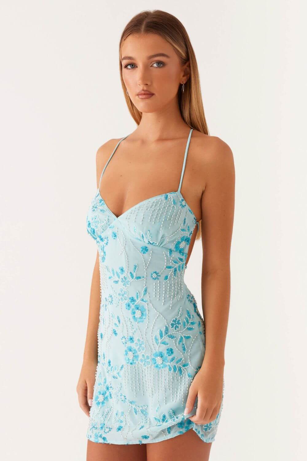 Polyesterkurzkleid mit Paillettenverzierung