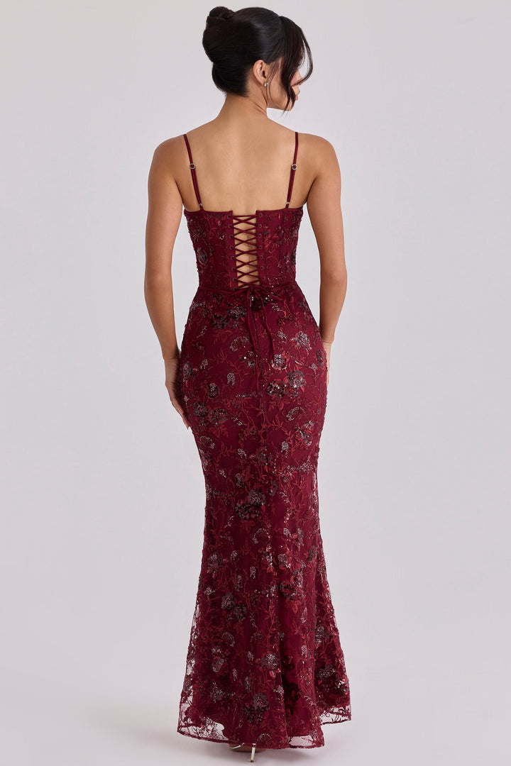 Ärmelloses Damen-Maxi-Kleid mit V-Ausschnitt