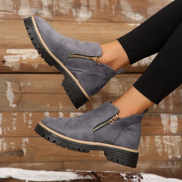 Schicke klassische Leder-Stiefeletten für Damen
