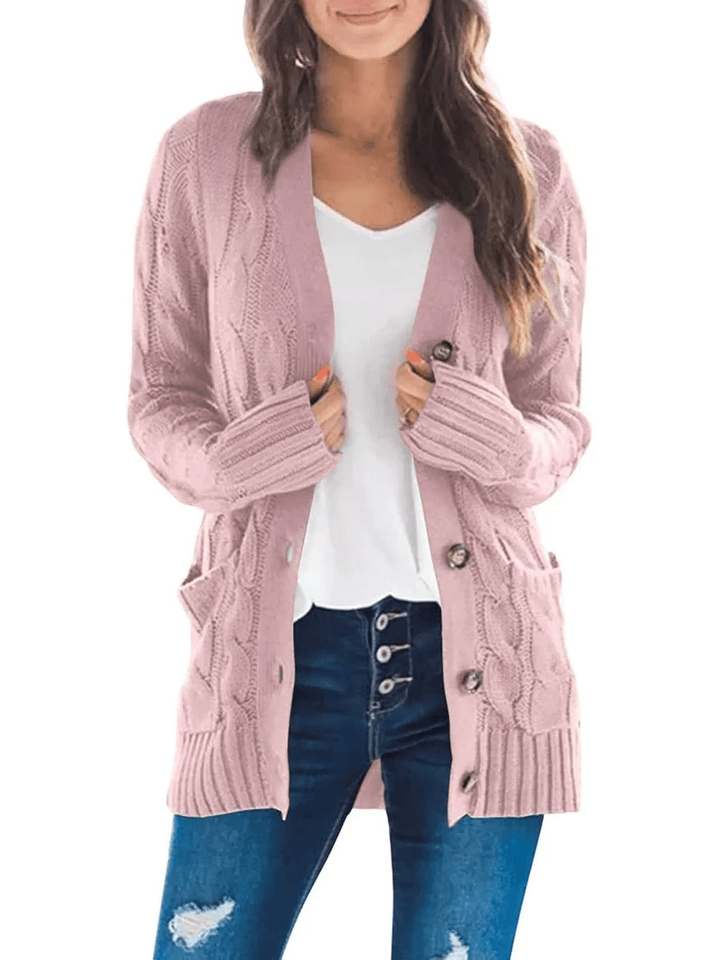 Offener Strickcardigan mit Zopfmuster