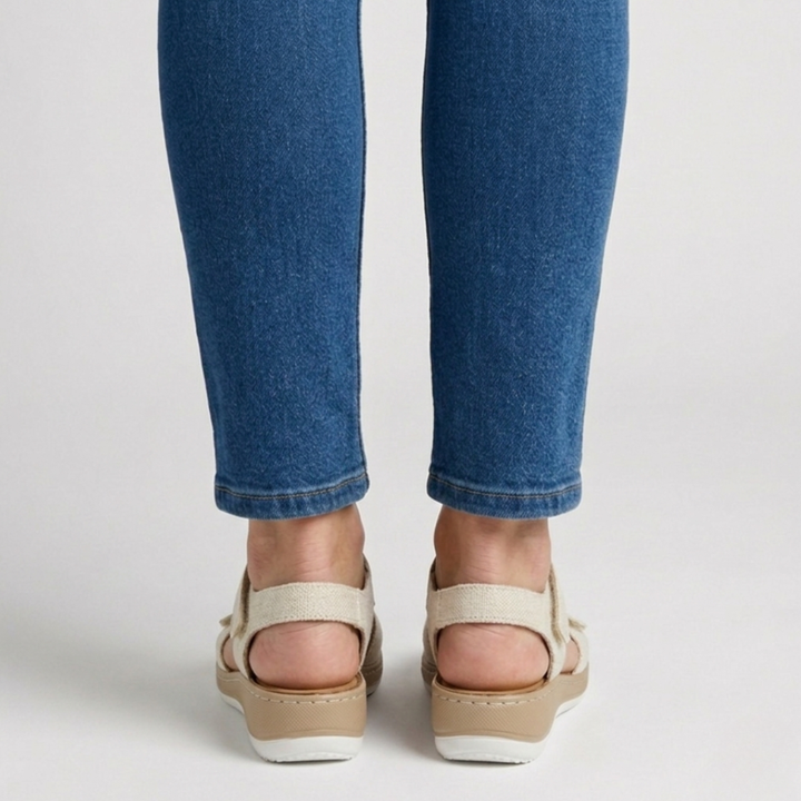 Damen Sandalen mit Blumenmuster und hohem Tragekomfort